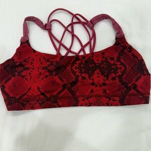 Lululemon Red and Black snakeskin Sports Bra size 8